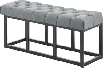 Clp Clp - Taburete Pie De Cama Amun Tela & Negro Gris Oscuro 100 Cm