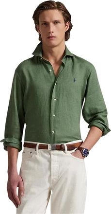 Polo Ralph Lauren Heren, Overhemden, Groen, Maat: L Linnen