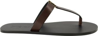 Saint Laurent Tongs Babylone - Heren - Slippers - Bruin - 42 EU - Schoenen