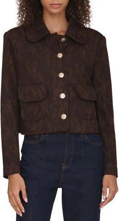 Bagatelle Floral Jacquard Crop Jacket in Bitter Floral at Nordstrom Rack, Size X-Large