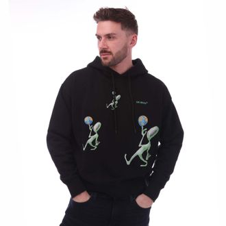 Off-white Mens Off White Alien Arrow Skate Hoodie in black green Cotton - Size Medium