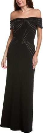 Tadashi Shoji Short Sleeve Solid Maxi Dress