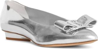 Ferragamo Womens Viva Bow Detail Shoes In Silver