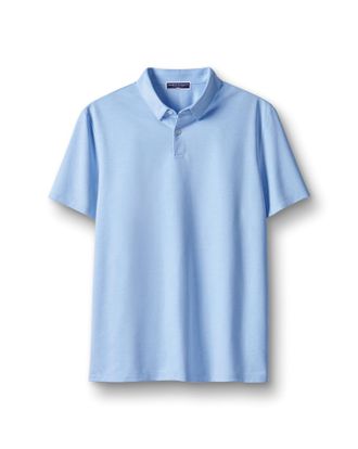 CHARLES TYRWHITT Performance Jersey Cotton Polo - Sky Blue Size Large by Charles Tyrwhitt