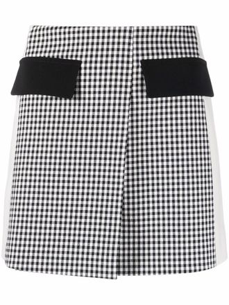 Patrizia Pepe Geruite mini-rok - Zwart