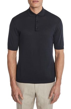 Jack Victor Tupper Organic Cotton & Silk Polo in Midnight at Nordstrom, Size Xxx-Large