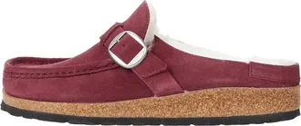 Birkenstock Womens Buckley Suede Slip On Mule In Maroon