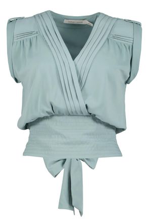 Bishop + Young Womens Naomi Smocked Waist Top In Jade