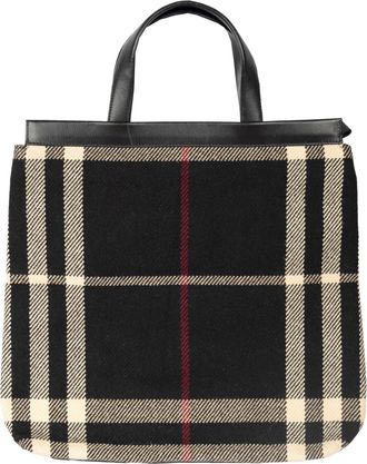 Burberry Pre-owned Womens Blanket Tote - 10s - Black Wool - One Size