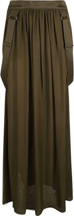 Max Mara Jedy Skirt - Dames - Maxi Rokken - Groen - XS - Chiffon - Rokken