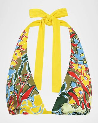 Alemais Solstice Floral Halter Bikini Top