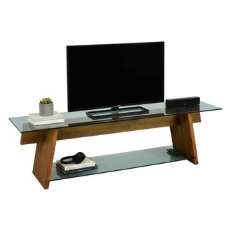 Dmora Dmora - Mueble De Televisi&oacute;n Zosma, Aparador De Sal&oacute;n, Mueble Bajo Para Tv, Base De Pared Equipada, 158x40h45 Cm, Nogal Y Verde, Con Embalaje Reforzad