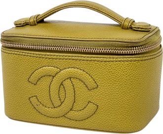 Chanel Yellow Grained Calfskin Pouch Vanity Bag (Pre-Owned)