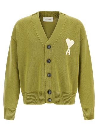 Ami Green Ami De Coeur Cardigan