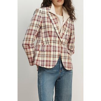 Veronica Beard Tyra Plaid Dickey Jacket in Orchid Haze Multi at Nordstrom, Size 12
