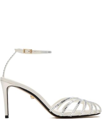 Alevì Sandali a stiletto con cristalli 80mm - Bianco