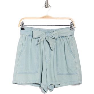 Young Fabulous & Broke Atlanta Bow Tied Chambray Shorts in Indigo Pale Blue Wash at Nordstrom Rack, Size X-Small