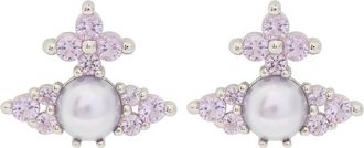 Vivienne Westwood Feodora Embellished-orb Stud Earrings - Silver - One Size