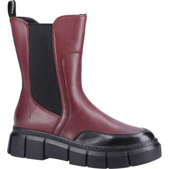Hush Puppies Womens Fleur Ladies Ankle Boots - Dark Red - Size UK 8