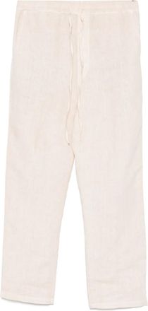 120% Lino drawstring-waistband trousers - men - Linen/Flax - 46 - Neutrals