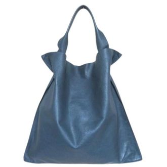Jil Sander Pre-owned Xiao Leren Tote Bag - Heren - Pre-owned - Blauw - Maat: ONE Size Leer