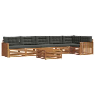 vidaXL Conjunto De Sof&aacute;s De Exterior 7 Pcs Natural Y Antracita Vidaxl