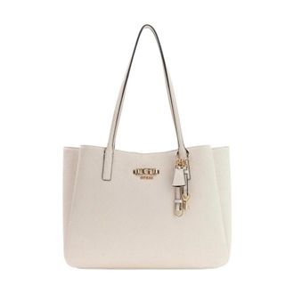 Guess Shoulder Bags, female, White, Size: ONE SIZE Handbag with Inside and Outside Pockets