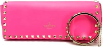 Valentino Pre-owned Leather clutches - Dames - Vintage Clutch - Roze - ONE Size - Leer - Vintage