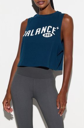 Spiritual Gangster Balance Spirit Crop Tank in Midnight Teal at Nordstrom, Size X-Large