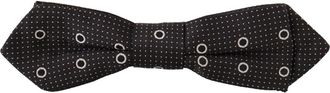Dolce & Gabbana Zwart Witte Polka Dot Zijden Hals Papillon Stropdas - Heren - Accessoires - Zwart - ONE Size - Accessoires