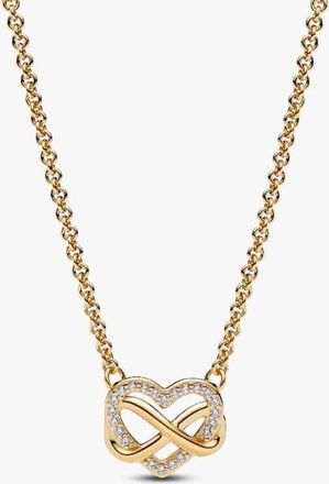 Pandora 14K Gold-Plated Sparkling Infinity Heart Collier Necklace
