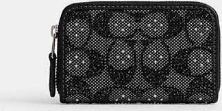 Coach Essential Small Zip Around Card Case In Crystal Signature Jacquard