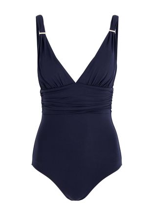 Melissa Odabash Panarea Plunge Swimsuit - Navy - 48 (UK16 /xl)