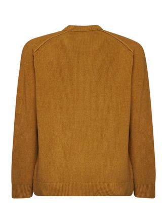 C.P. Company Mens Crewneck Sweater Lens Ochre Yellow Cotton