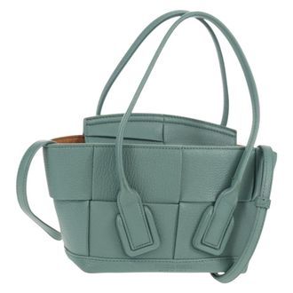 Bottega Veneta Arco Bag Maxi Intrecciato Leather Green Leather Handbag (Pre-Owned)
