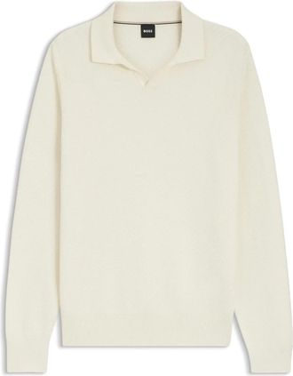 HUGO BOSS Lomarino Gebreide Trui - Heren - Ronde hals truien - Wit - L - Katoen - Truien & Vesten