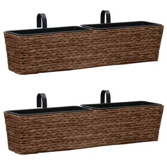 vidaXL Jardineras 2 Unidades Jacinto De Agua Marr&oacute;n Vidaxl
