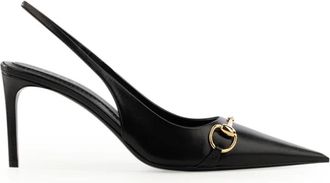 Gucci Slingback Pump - Dames - Schoenen - Zwart - Maat: 38 EU Leer