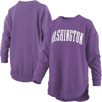 Pressbox Womens Pressbox Purple Washington Huskies Melange Poncho Vintage Fleece Long Sleeve Pullover Sweatshirt at Nordstrom, Size X-Large