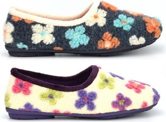 Generic Ladies Rubber Sole Slippers Size 9 Slip On Slippers Size 8 Ladies Rubber Sole Slipper Womens Slip On Slipper Memory Foam Sizes 3-9 Grey/Cream 9 UK