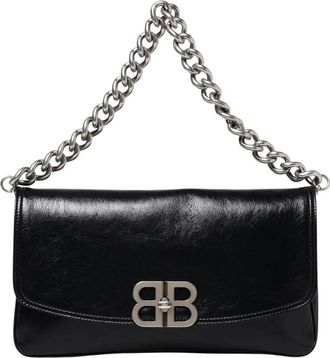 Balenciaga Ketting Portemonnee Tas in Zwart - Dames - Handtassen - Zwart - ONE Size - Leer - Tassen