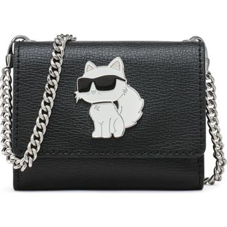 Karl Lagerfeld Wallet on a Chain in White/black 2 at Nordstrom