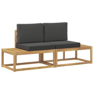 vidaXL Sof&aacute; De Esquina Exterior 2 Pieza Blanco Madera De Acacia S&oacute;lida Vidaxl