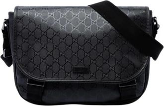 Gucci Pre-owned Canvas Crossbody Bag - unisex - Pre-owned - Zwart - Maat: ONE Size Zijde