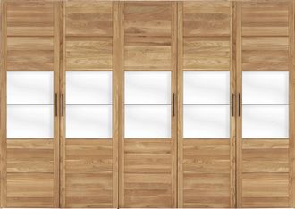 HOME AFFAIRE Drehtürenschrank »Chamara« aus massivem Eichenholz, in unterschiedlichen Breiten, Höhe 218 cm