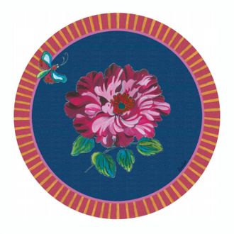 Lisa Corti Wild Rose Placemat In Royal Blue