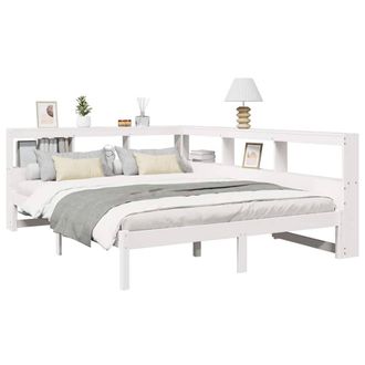 Berkfield Home Decorative Bookcase Bed without Mattress White 135x190 cm Solid W