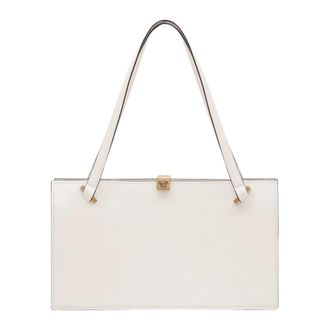 Versace Tassen, Dames, Wit, ONE Size, Leer, Severine Leren Tote