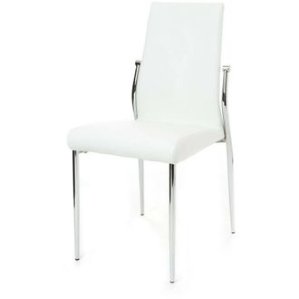 Oresteluchetta Set 4 sedie in pelle sintetica bianca cm. H.85 x L.41 x P.53
