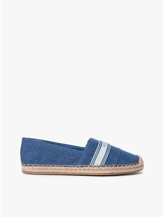 Tommy Hilfiger Womens Webbing Logo Denim Espadrille - Navy - US 6.5 / EU 37
